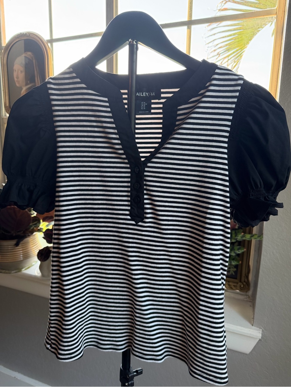 Bailey/44 Striped Puff Sleeve Top – Size M